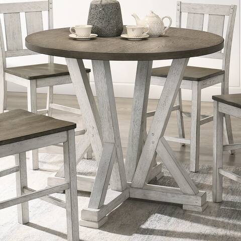 Furniture of America Theile Rustic 41-in Round Counter Height Table