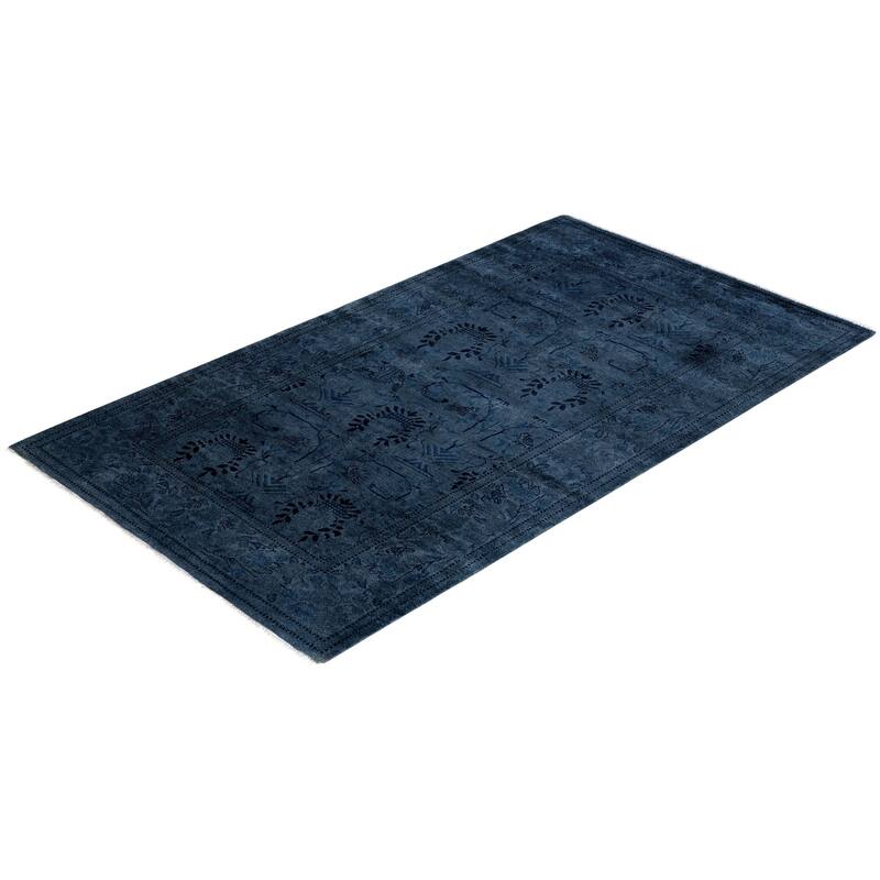 Overdyed One-of-a-Kind Hand-Knotted Area Rug - Gray - 3' 1" x 5' 6"