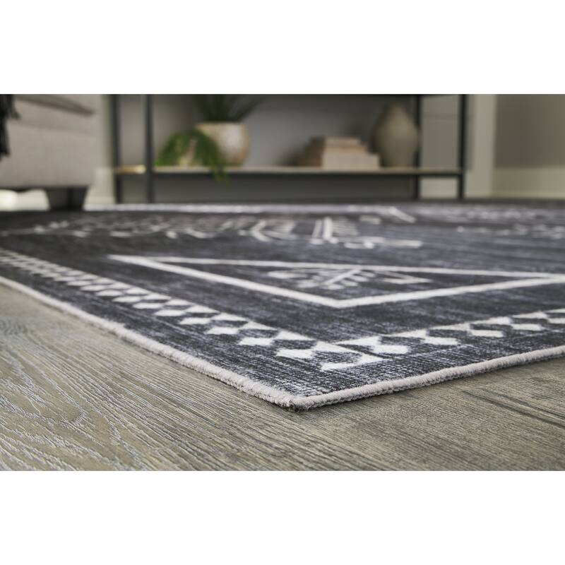 Signature Design by Ashley Arloman Cream/Gray 7'7" x 9'8" Washable Rug