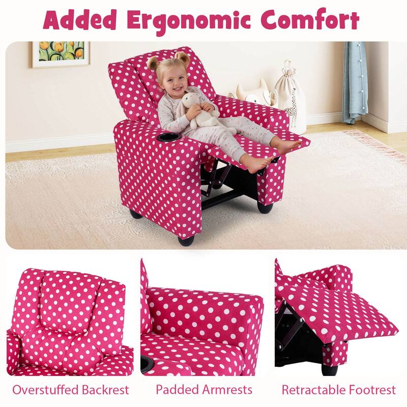 Costway Kids Recliner with Cup Holder with Adjustable Backrest &