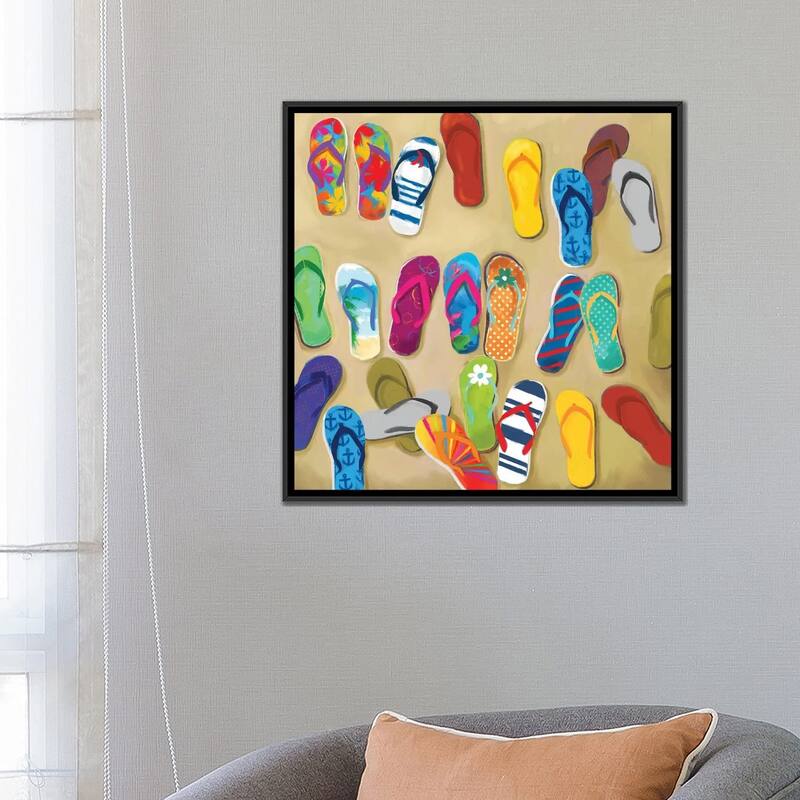 iCanvas "Flip Flops II" by Drako Fontaine Framed Canvas Print