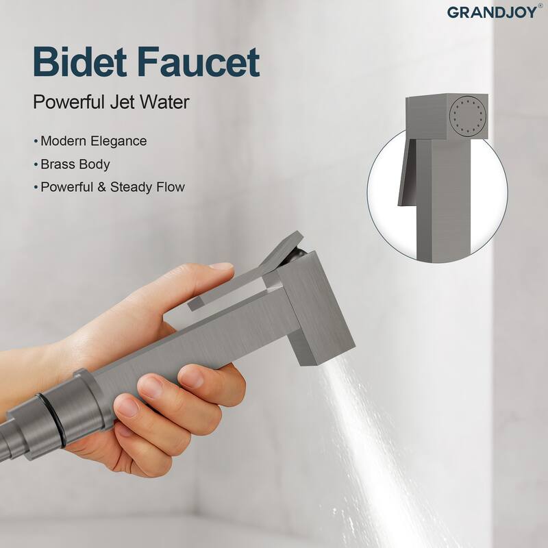 GRANDJOY Bathroom Handheld Bidet Attachment for Personal Hygiene, Pet Washing, and Cloth Diaper Rinsing