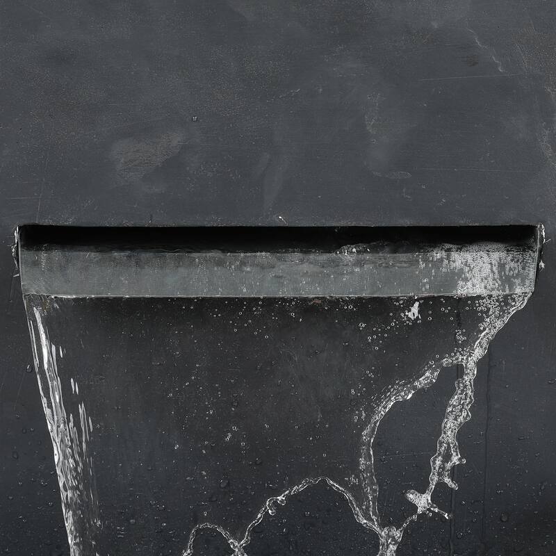 Grey Rectangular Resin Modern Rectangular Waterfall Outdoor Fountain
