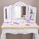 preview thumbnail 4 of 9, Kids Three-Fold Mirror Dressing Table Vanity Table Set