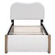 preview thumbnail 29 of 41, Upholstered Platform Bed with Twin Size Trundle Curved Wingback Bed