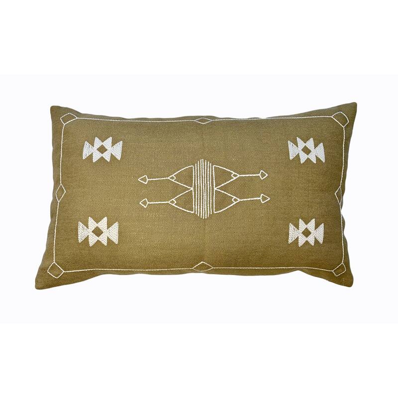 Jiti Indoor Cactus Bohemian Modern Colorful Embroidered Linen Rectangle Lumbar Pillows Cushions for Sofa Couch 12 x 20