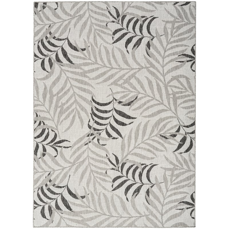 Nourison Garden Oasis Indoor/Outdoor Nature Area Rug - 4'x6' - Grey