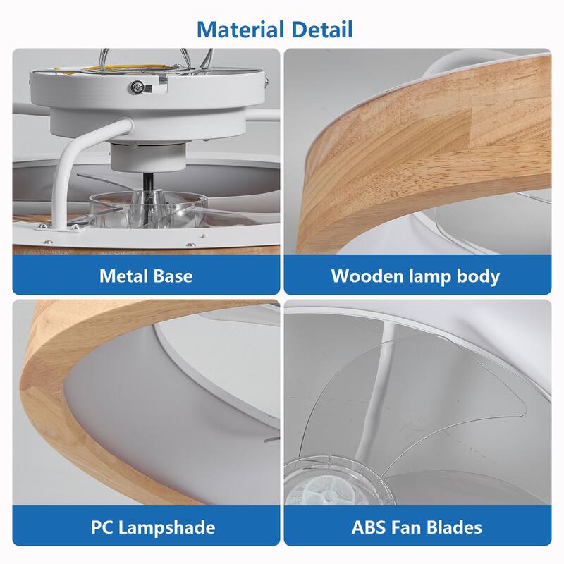 20" Low Profile Ceiling Fan with Light