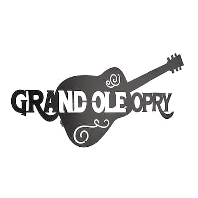 American Art Decor Grand Ole Opry Laser Cut Guitar Metal Sign Featuring Back Lit LED - 36" X 17.6" X 0.40" - 36.75" x 12.75"