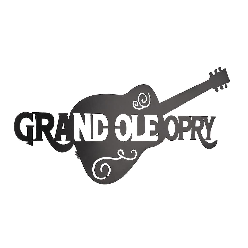 American Art Decor Grand Ole Opry Laser Cut Guitar Metal Sign Featuring Back Lit LED - 36" X 17.6" X 0.40" - 36.75" x 12.75"