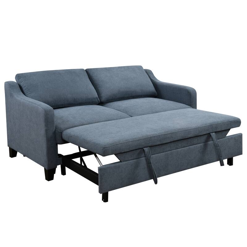 Fabric Convertible Sleeper Sofa Bed with Reclining Backrest