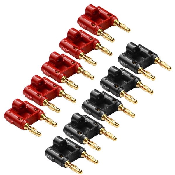 Seismic Audio - Set of 10 (5 Red & 5 Black) Banana Plugs Gold Speaker Connectors