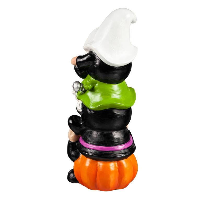 10.5"H Stacked Halloweeen Gnome Trio