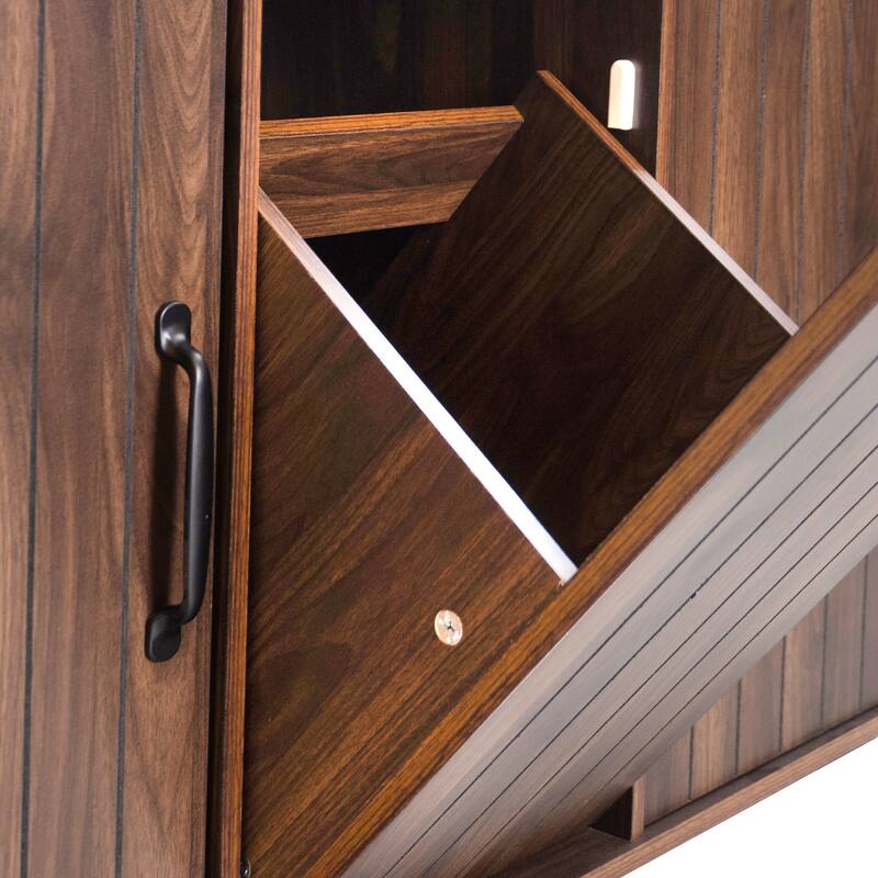 51.06'' Particle Board Kitchen Island with Drop Leaf, RollingWheels, Spice Rack, Towel Rack and Drawers