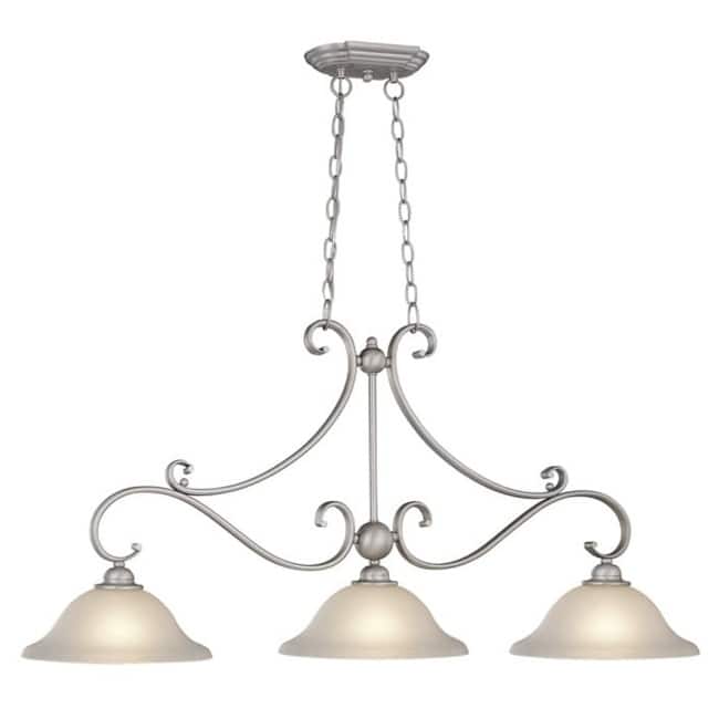 Roseto Braxton 3 Light 44" Wide Billiard Chandelier