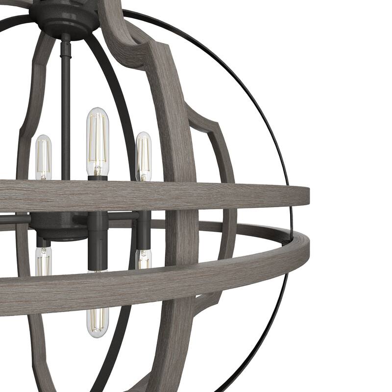 Hunter 25" Stone Creek 8-Light Pendant - Entry, Dining Room, Kitchen Island - Modern Farmhouse, Rustic, Transitional