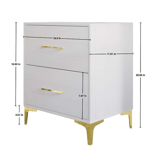 dimension image slide 1 of 3, CraftPorch 3 Piece Bedroom Nightstands Set Velvet Upholstered Bed