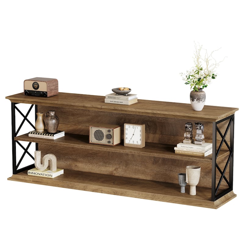 63-Inch TV Stand for 55/60/65/75-Inch TVs, TV Table with Storage Shelves, Entertainment Center