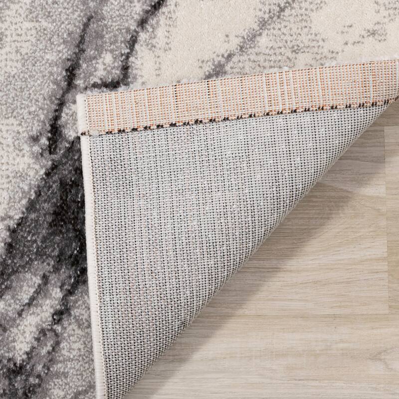 Sydney Collection - Cream/Grey Marble Profile Rug
