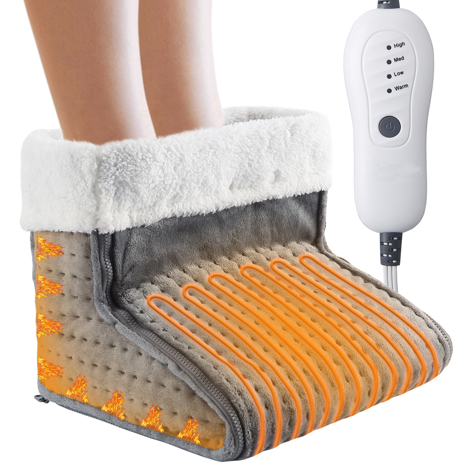Electric Heated Foot Warmer Fast Heating Pad for Full Body Pain Relief Detachable Zipper Design 4 Temperature Settings Bed Bath Beyond 39614609