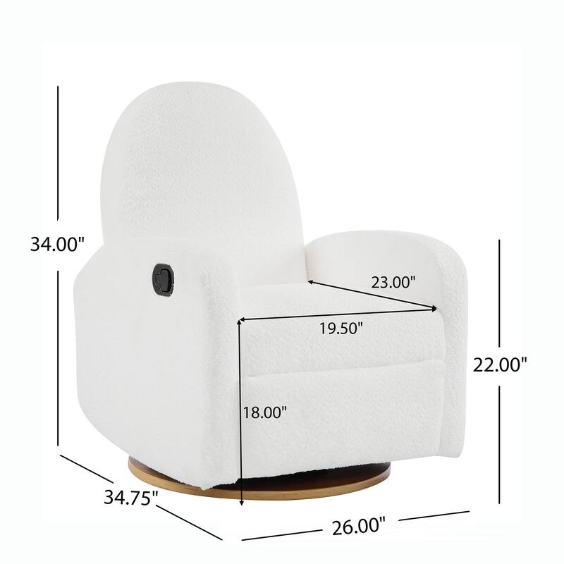 Roomfitters 360 Swivel Glider Recliner Chair, Modern Cozy Upholstered Accent Seating