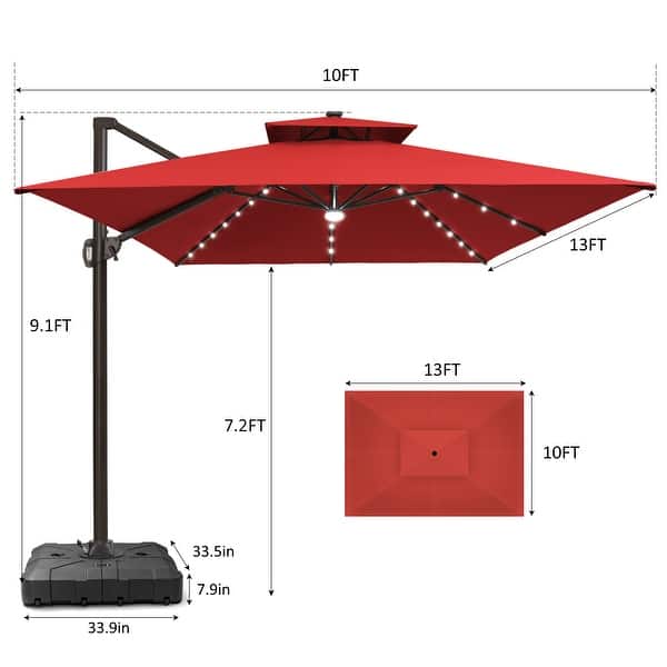 11 ft cantilever patio umbrella with base sunbrella cover Amazon.com : Grand patio 11FT Cantilever Umbrella with Base Outdoor Large  Round Aluminum Offset Umbrella for Patio Garden Backyard (Champagne, 11 FT)  : Patio, Lawn & Garden