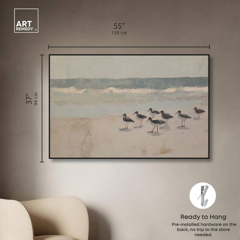 Seagulls at the Beach II Canvas by Art Remedy