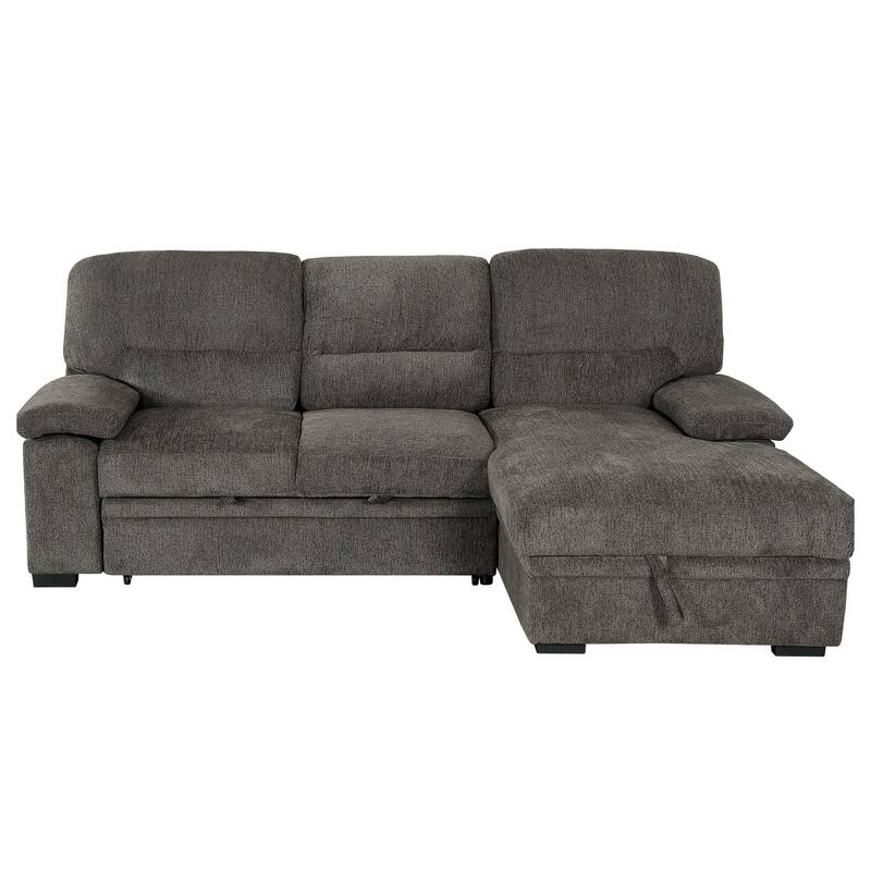 Jordan 93 in. Upholstered Right Facing L-Shaped Sleeper Sectional with Storage