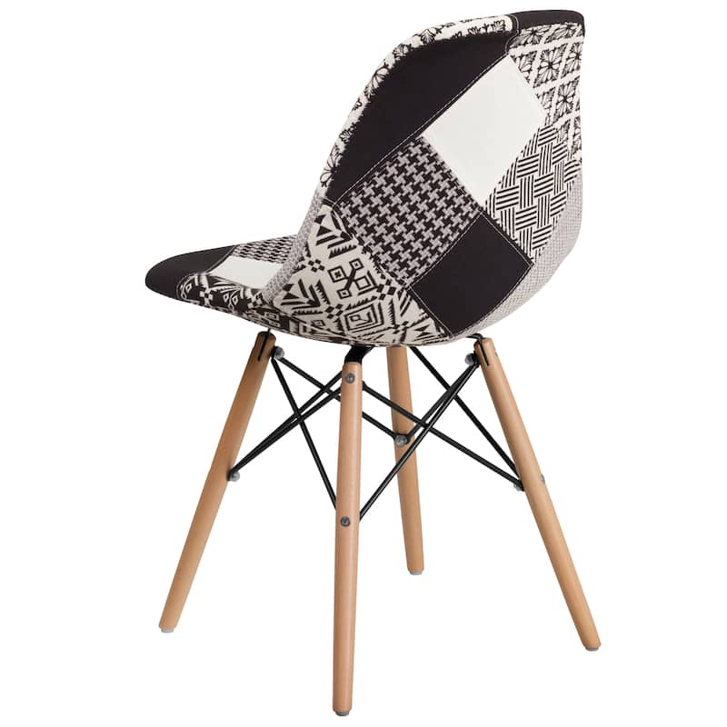 2 Pack Elon Series Fabric Chair with Wooden Legs