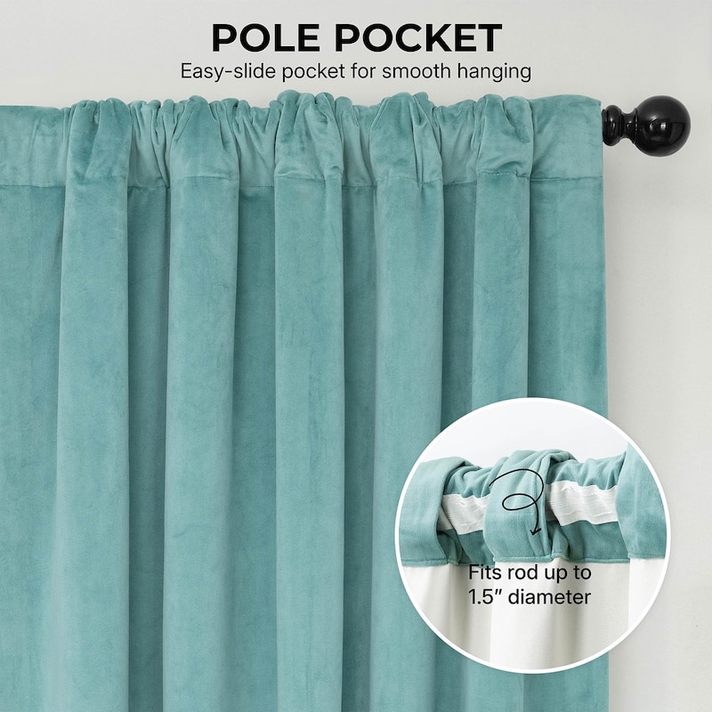 Exclusive Fabrics Signature Velvet Blackout Curtain 108 Inches Long (1 Panel)