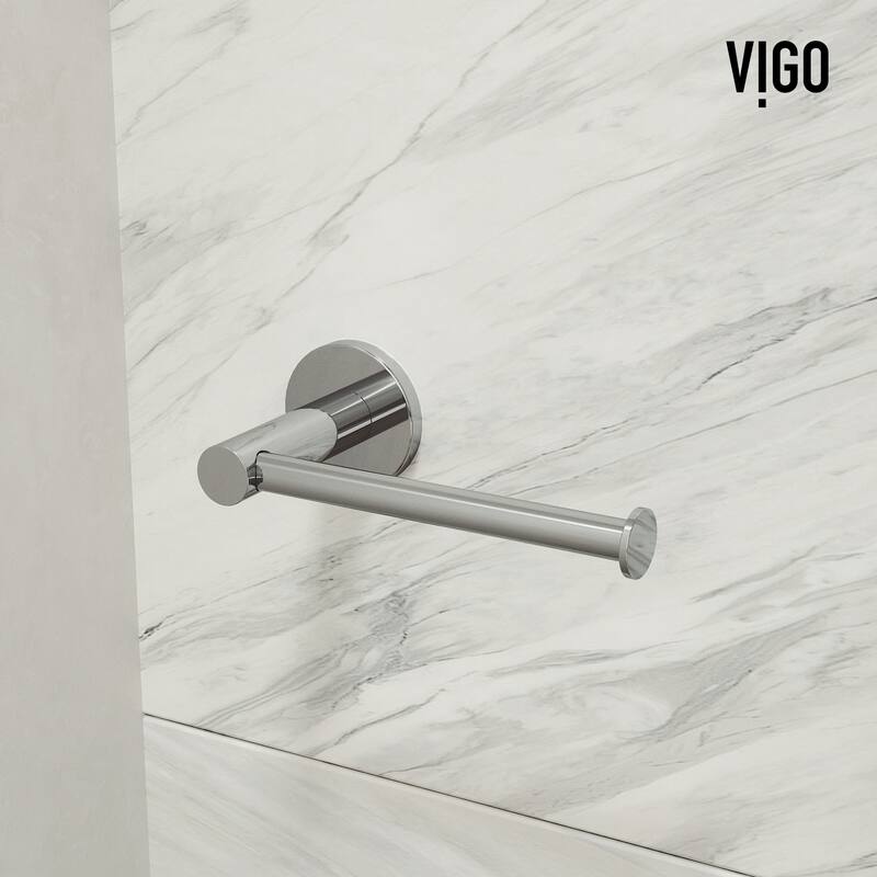 VIGO Cass 4-Piece Bathroom Hardware Accessory Set with 24 in. Towel Bar, Toilet Paper Holder, Hand Towel Holder, Hook