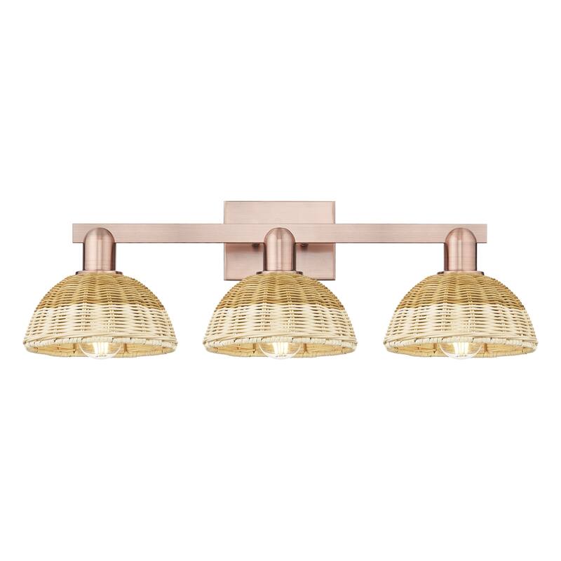 Innovations Lighting 716-3W-12-26 Natural Ballston Dome Vanity Natural - Antique Copper / Natural