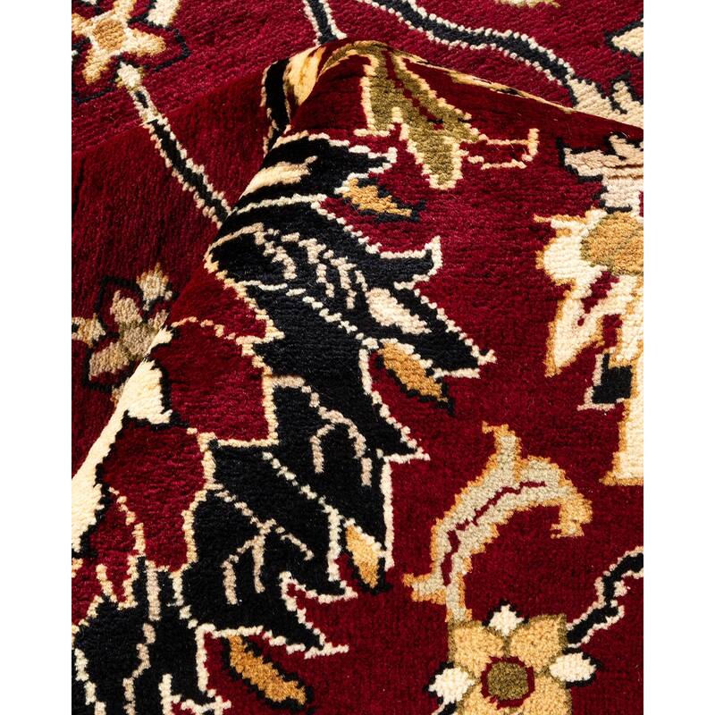 Overton Hand Knotted Wool Vintage Inspired Traditional Mogul Red Area Rug - 8' 2" x 10' 1"