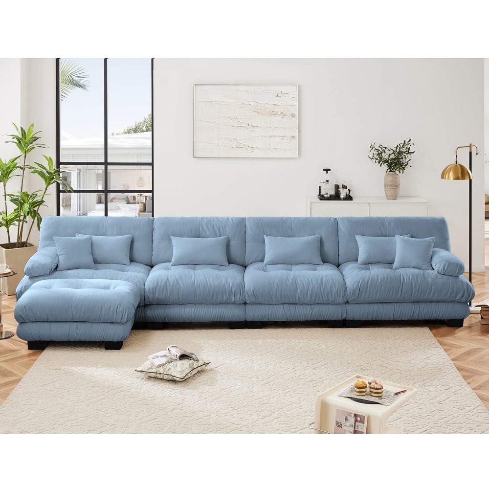 173.2" Modern Comfy Cloud Couch 4-Seater Modular Sectional Sofa for Living Room