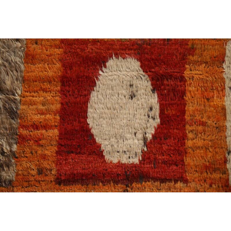 Hand Knotted Oriental 100% Wool Carpet Modern Tribal Multi-Colored Moroccan Area Rug - 9' 7'' X 6' 9''