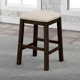 4 Pieces Counter Height Table with Fabric Padded Stools, Rustic Bar ...