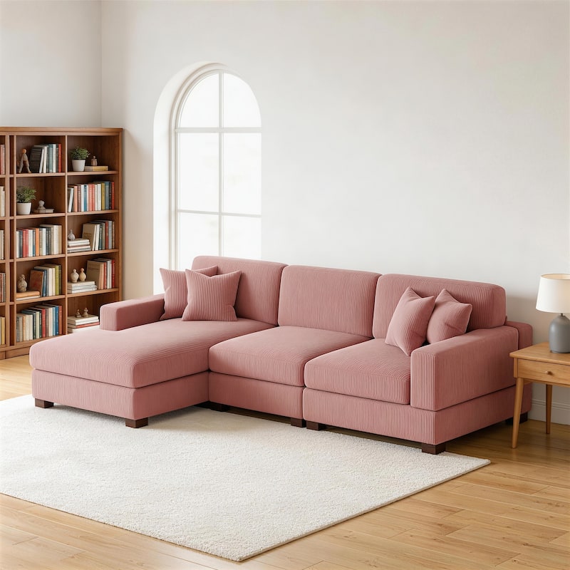 Oversized L-shaped Modular Sectional Sofa with Chaise Lounge