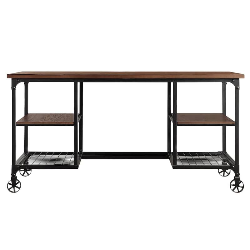 Nelson Industrial Modern Rustic Storage Desk by iNSPIRE Q Classic