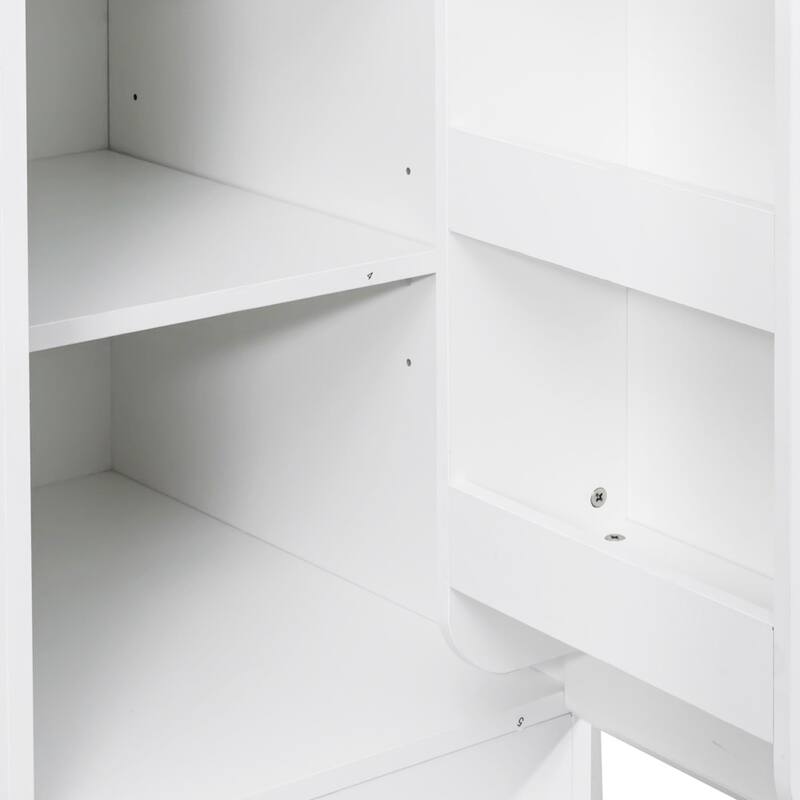 White Modern Minimalist Large Kitchen Pantry Cabinet with Storage
