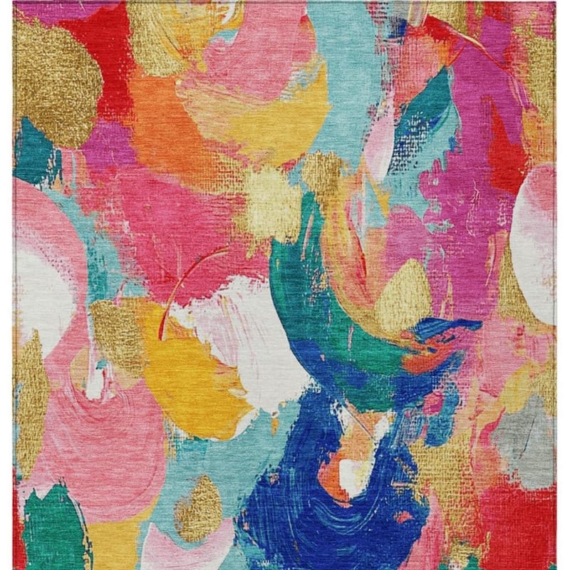HomeRoots Abstract Transitional Rectangle Outdoor Rug