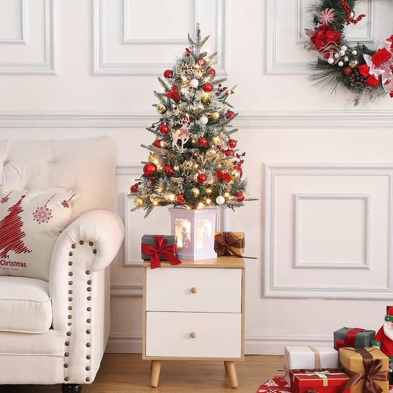 Christmas Tree with 78 Multi-Color Led Lights, 3 Ft Pre-Lit Artificial Christmas Decoration