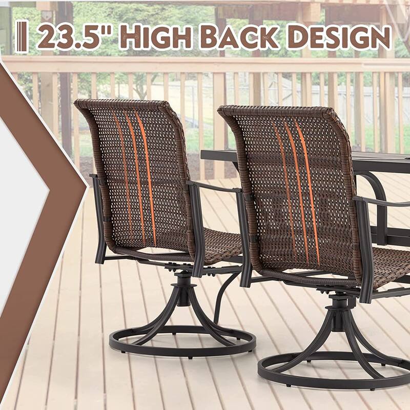 Outdoor Swivel Rocker Chairs Set of 2, Heavy-Duty 360° Swivel Patio Chairs with Cushions, All-Weather Steel Frame for Garden