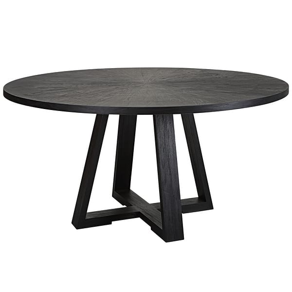 slide 2 of 7, Uttermost Gidran Round Black Dining Table - 60"W x 30"H x 60"D 