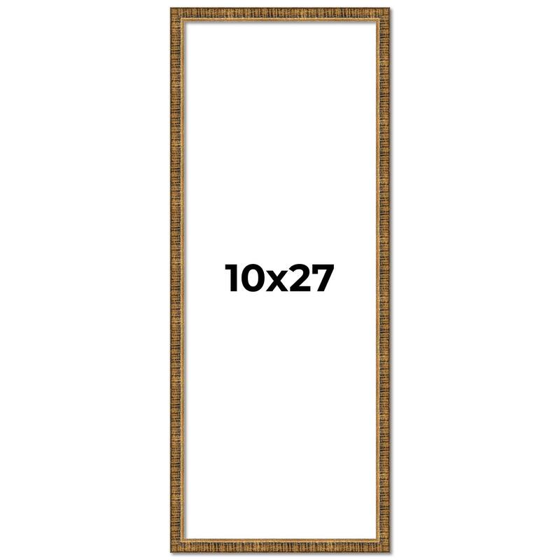 10x27 Frame Gold Solid Wood Picture Frame - Complete Modern Photo