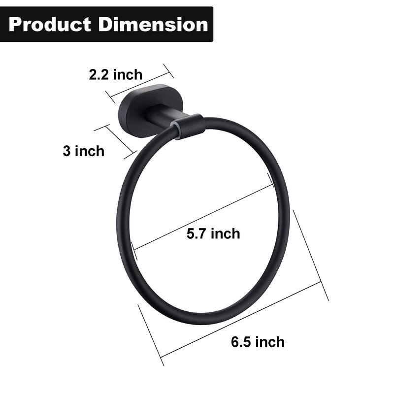 2-Pack 6.5 in. Towel Ring Rustproof Hand Towel Holder