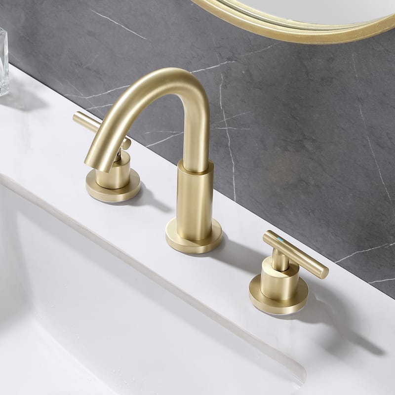 Modland 8-Inch Widespread Bathroom Faucet with Dual-Handle and 360°Swivel Spout