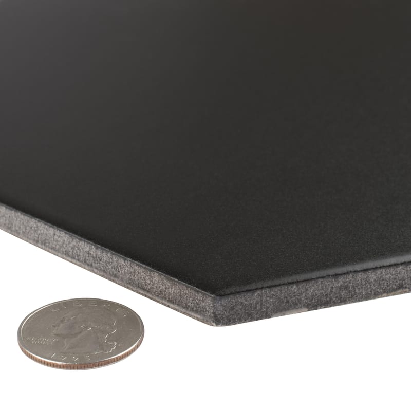 Merola Tile Textile Basic Hex Black 8-5/8" x 9-7/8" Porcelain Floor and Wall Tile