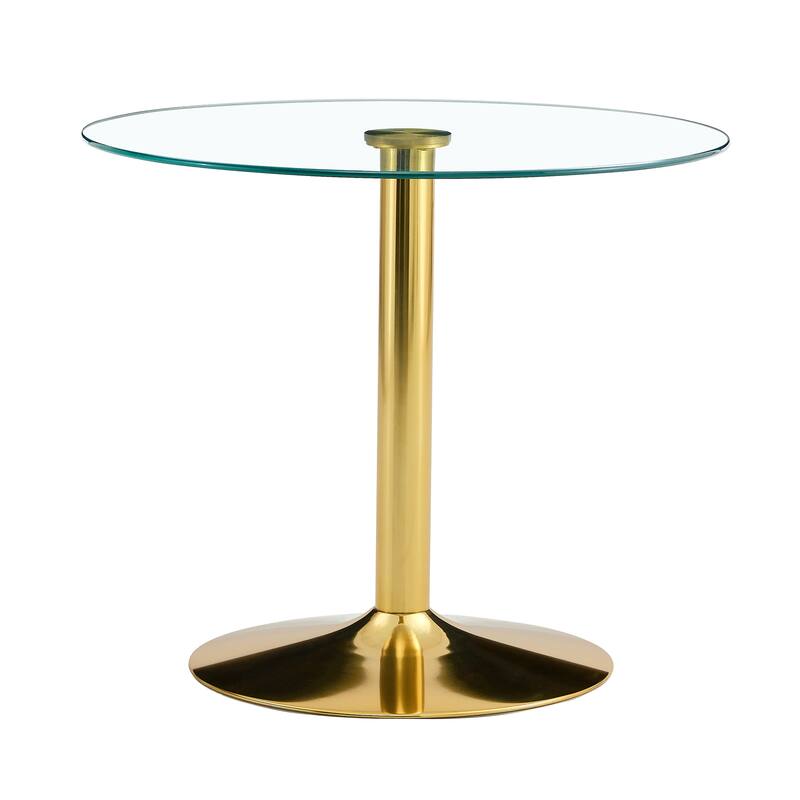 Diameter Glass Top And A Modern, Minimalist Round Dining Table With Metal Legs