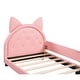preview thumbnail 9 of 9, Classic Twin Size Pink Leather Upholstered Daybed w/ Ears Shaped Headboard Platform Bed Frame No Box Spring Needed,Easy Assembly