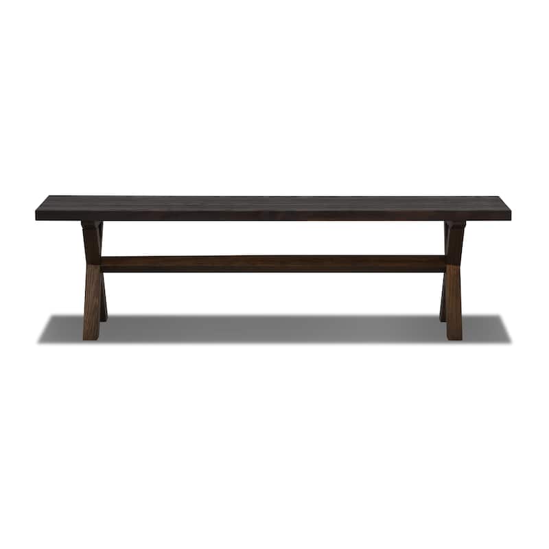 Cascais Solid Wood Bench with Trestle Base